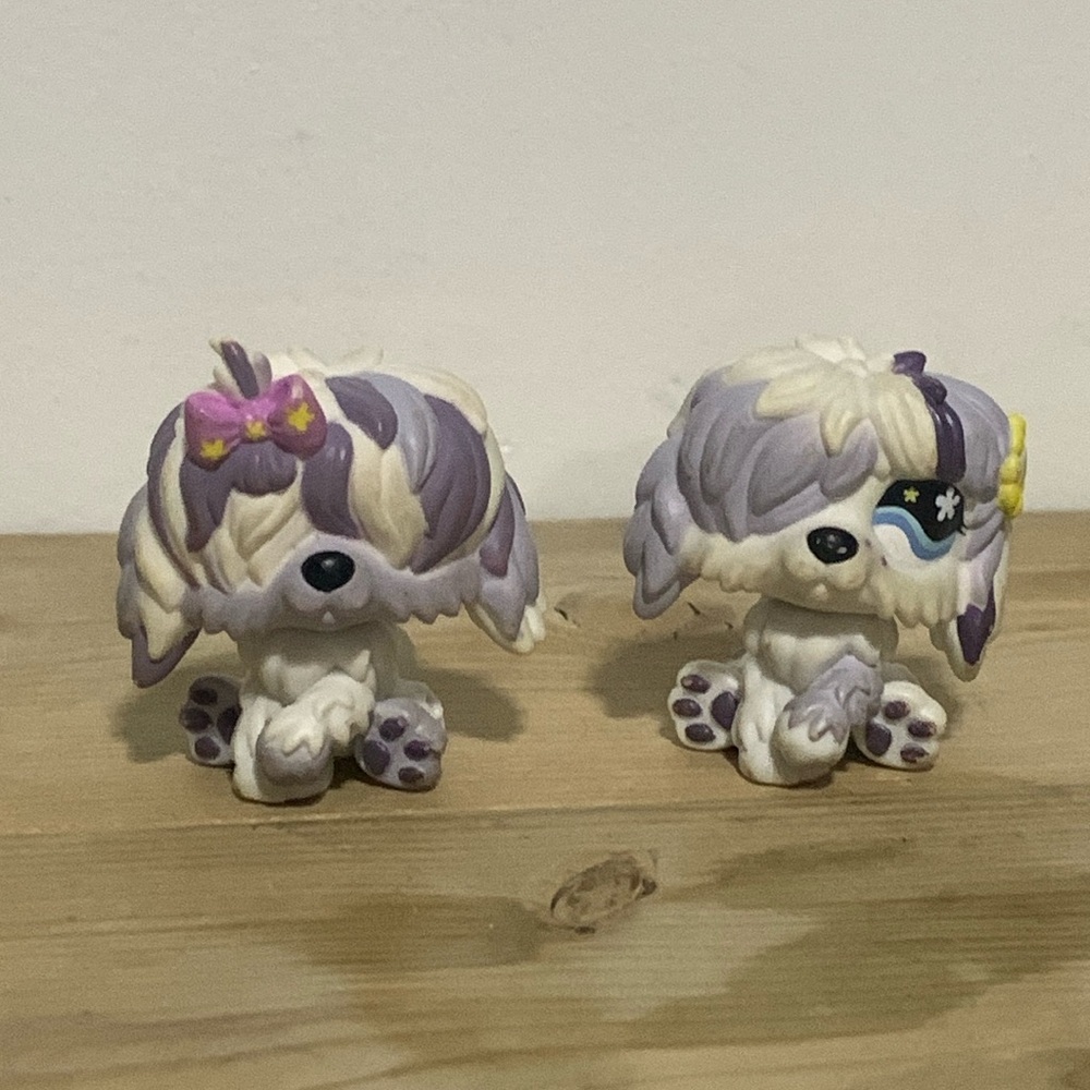 Littlest Pet Shop Dog #465 & #466 Sheepdogs 2007 Set of 2 Hasbro LPS